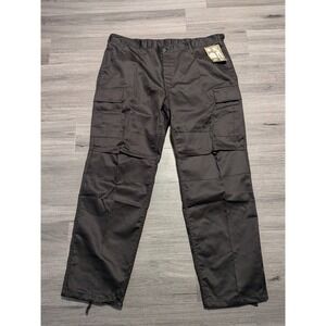 NWT Rothco BDU Men's Black Cotton Poly Blend Tactical Field Cargo Pants Size XL